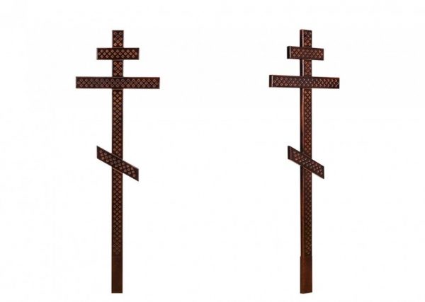 Крест на могилу Прямой с накладками 210
