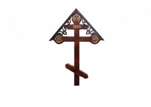 Крест на могилу Фигурный с крышкой темный